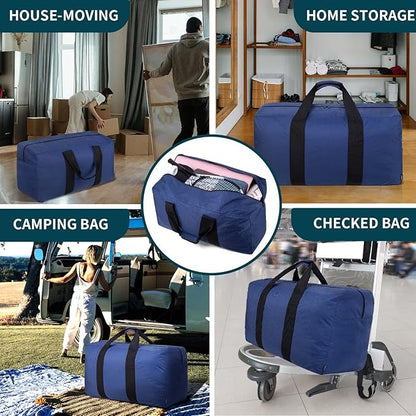 Vorspack Extra Large Duffle Bag for Travel - 100L Duffel Bag for Men Gear Bag for Storage Foldable Weekender Bag for Overnight Camping - Blue