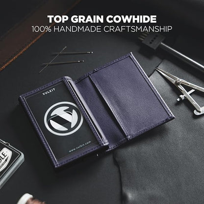 VULKIT Card Holder Wallet with Double ID Windows RFID Blocking Pop Up Wallet Minimalist Design for 12 Cards