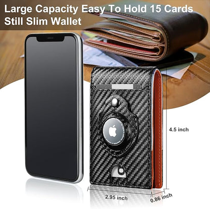 furid Airtag Wallet For Men - Smart Apple Air Tag Wallet with Airtag Holder, Rfid Pop Up Slim Minimalist Wallets,Gifts Boxed
