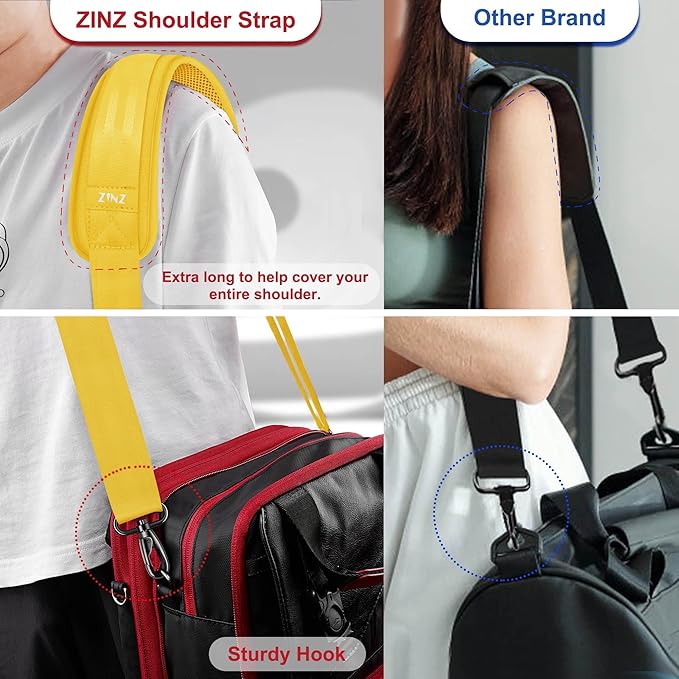 ZINZ 60" Universal Bag Strap with Ultra-thick Fixed Breathable Pad Adjustable Heavy-duty Shoulder Strap for Laptop bag Crossbody Luggage Gym Bag Camera Bag and more -Y01E01