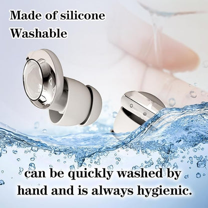 Ear Plugs for Sleeping 50dB Noise Cancelling Earbuds 3 Modes Adjustable with 6 Eartips Ear Plugs for Concerts/Shooting/Travel/Snoring Silicone Hearing Protection Sleep EarPlugs Reusable,White