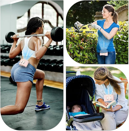 AMACOOL 14500mAh Portable Waist Fan, Strong Wind Power for Full Body Cooling Shirt Fan, 5 Speed Wearable Belt Clip on Fans, Battery Operated Personal Neck Fans for Outdoor Work Camping Travel