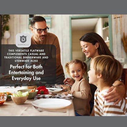 Matte Silverware Set, 18/10 Stainless Steel Satin Flatware, Modern Brushed Finish Cutlery, Dishwasher Safe & Durable, Built to Last (10-Piece Serving Set, Fidenza Hammered)