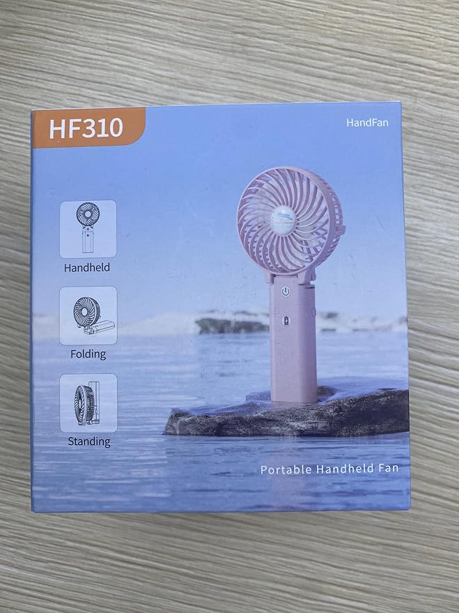 HandFan 5200mAh Handheld Fan Rechargeable, 20H Runtime Hand Fan, 3 Speeds Strong Airflow, Personal 180° Foldable Portable Fans for Travel/Summer/Concerts/Lash/Commute, Gifts for Women (Cherry Pink)