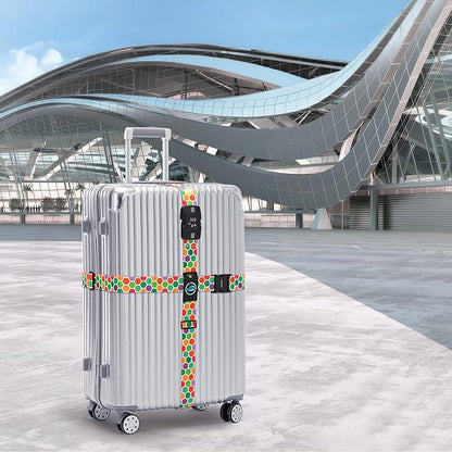 Travelkin Luggage Straps TSA Approved - Adjustable Cross Suitcase Straps with TSA Lock, Reinforced Buckle, Unique Pattern - Secure Heavy Duty Luggage Straps for Travel (Honeycomb)