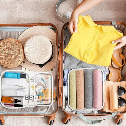 BOBOKA 3PCS Clear Hard Shell Zipper Case for Storage, Portable Waterproof Cosmetic Bag with Zipper, Plastic Clear Pencil Case, Toiletry Pouch, Travel Organizer, Toy Storage Bins