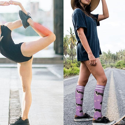 fenglaoda Compression Socks Women Men 6 Pairs, Knee High Best Support Circulation Socks for Running, Travel, Flight, Nurse