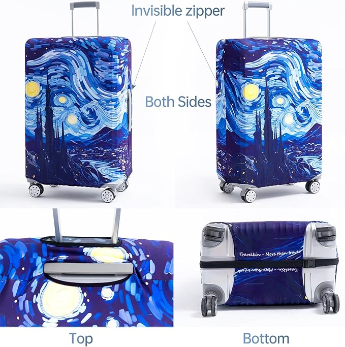 Travelkin Luggage Covers For Suitcase Tsa Approved,Suitcase Cover Protector Fit 18-32 Inch Luggage (Galaxy, XL)