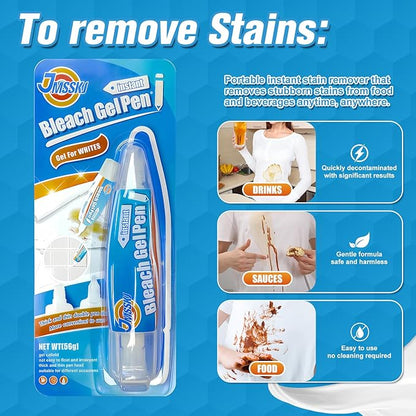 Bleach Pen For Clothing, Bleach Pen, Stain Remover Pen, bleach Gel pen, Clothing Bleached DIY Design, Travel, Instantly Remove Stains, Pearl White (1.76 Fl Oz (Pack of 1), Lemon)