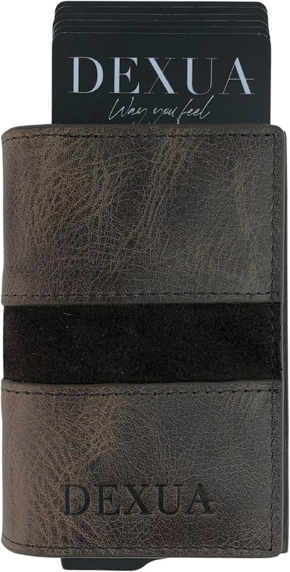 Mens Wallet, Premium Leather Slim Wallet, RFID Blocking Pop-Up Card Holder, Extra Credit Card Slots, Cash Slot, Magnetic Closure, Christmas Gift Ready Gift Box Included