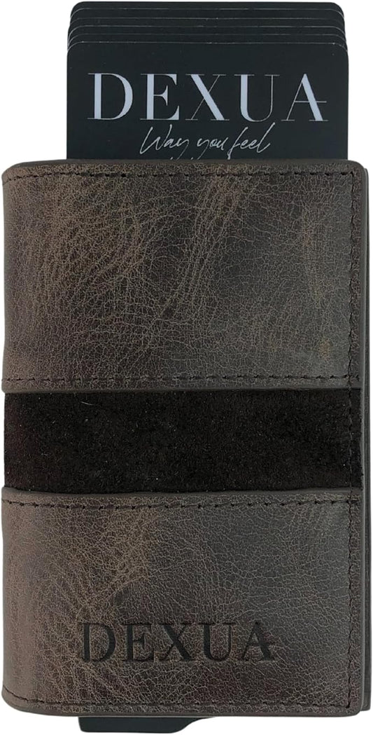 Mens Wallet, Premium Leather Slim Wallet, RFID Blocking Pop-Up Card Holder, Extra Credit Card Slots, Cash Slot, Magnetic Closure, Christmas Gift Ready Gift Box Included