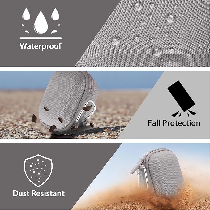 co2CREA Hard Case for Beats Powerbeats Pro 2 with Carabiner Clip, Shockproof Earbuds Storage Box – Protective Travel Cover for Powerbeats Pro 2 Wireless Bluetooth Earbuds (Quick Sand Case)