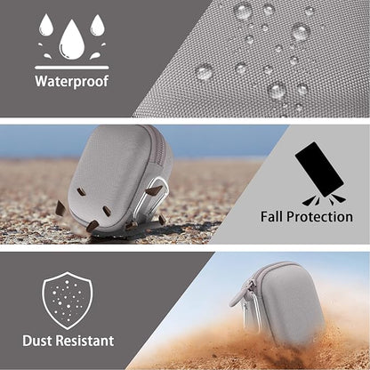 co2CREA Hard Case for Beats Powerbeats Pro 2 with Carabiner Clip, Shockproof Earbuds Storage Box – Protective Travel Cover for Powerbeats Pro 2 Wireless Bluetooth Earbuds (Quick Sand Case)