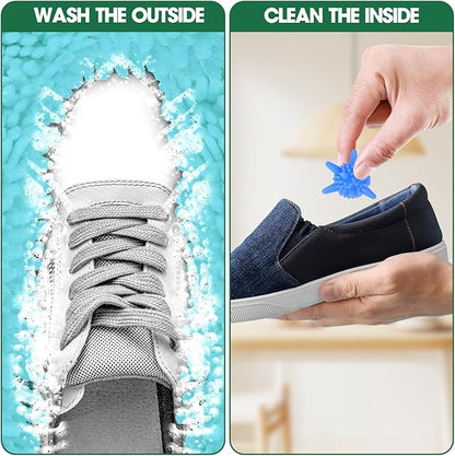 Shoe Washing Machine Laundry Bag - 2 Pack Sneaker Cleaner Kit for Gym Athletic Shoes and Canvas Flats with Zipper Protection Design, 10 Washer Balls, Large Size for Women's, Men's, and Kid's Footwear