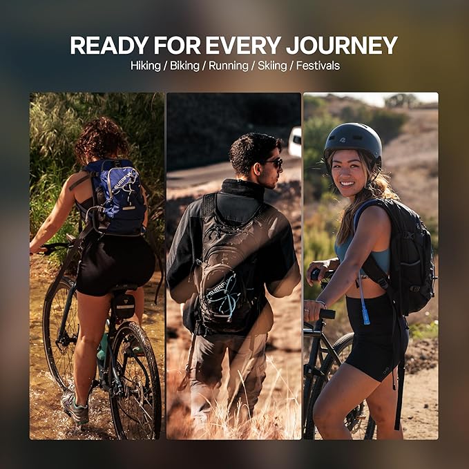 Everfun Hydration Backpack 18L with Water Bladder 2L/3L Hiking Water Backpack Women Men Hydration Pack Insulated Lightweight Day Hydropack with Storage for Hiking, Biking, Running, Festival