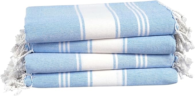LANE LINEN Beach Towel 4 Pack, Oversized Beach Towels for Adults, Lightweight Travel Beach Towels, Pre-Washed for Soft Hand Feel, Quick Dry Beach Towels, 39"x71" - Sky Blue