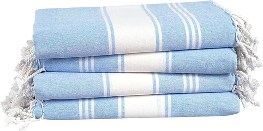 LANE LINEN Beach Towel 4 Pack, Oversized Beach Towels for Adults, Lightweight Travel Beach Towels, Pre-Washed for Soft Hand Feel, Quick Dry Beach Towels, 39"x71" - Sky Blue
