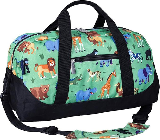 Wildkin Kids Overnighter Duffel Bag – Carry-On Size, Ideal for School & Sleepovers – Wild Animals