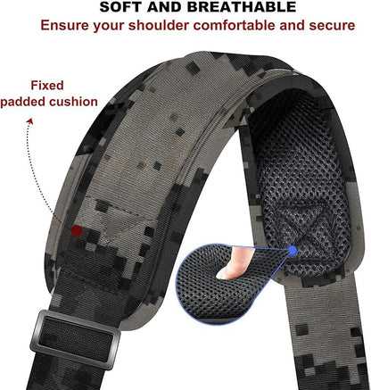 ZINZ 79.5" Universal Strap with Ultra-Thick Fixed Breathable Pad - Adjustable Heavy-Duty Shoulder Strap for Laptop, Crossbody, Luggage, Gym, Camera Bag and More,Camouflage Gray