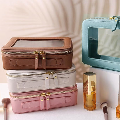 SANHECUN Toiletry bag waterproof cosmetic organizer with handle lagre opening for travelling