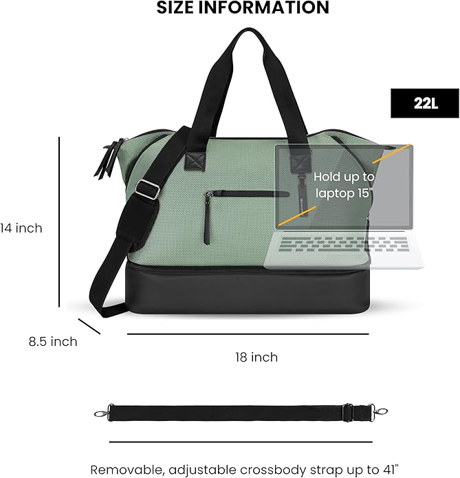 Sherpani Boston, Anti Theft Weekender Bags, Travel Duffel Bag, Carry On Tote Bag with Removable Shoe Bottom Compartment