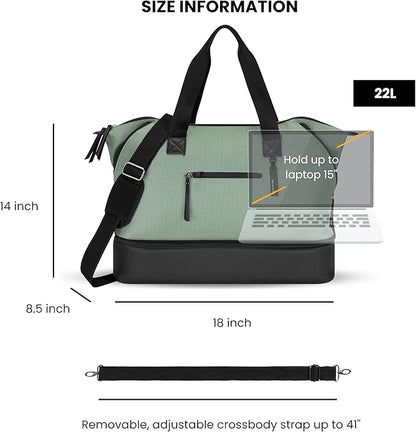 Sherpani Boston, Anti Theft Weekender Bags, Travel Duffel Bag, Carry On Tote Bag with Removable Shoe Bottom Compartment