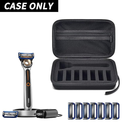 PAIYULE Travel Case Compatible with Gillette Heated Razor for Men, Starter Shave Kit Storage Holder for Blade Refills, Clipper Guards, Charging Dock and Accessories-Black(Box Only)