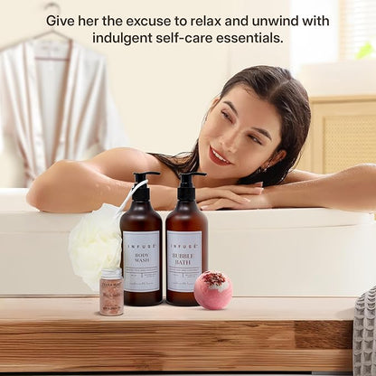 10-Piece Spa Gift Box for Women | Self-Care Set with Eye Mask, Loofa,Bath Bombs,Face Masks,Bubble Bath, Lotion, Body Wash & Bath Salt | Gift for Mom, Grandma, Wife, Bridesmaid or Loved Ones