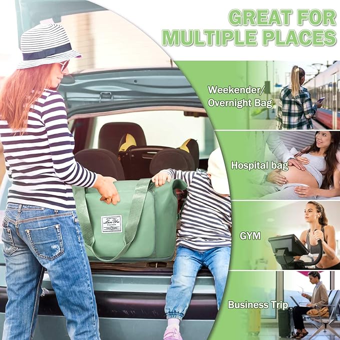 Ranslen Large Capacity Folding Travel Bag,Expansion Travel Duffel Bag with Dry and Wet Separation Portable Travel Duffel Bag