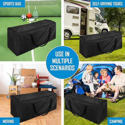 47" Sports Duffle Bag - 197L Extra Large Travel Duffel Luggage Bag with Upgrade 2-way Lockable Zippers, Durable & Water Resistant (47" Black)