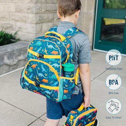 Wildkin ECO rPET 17-inch Large Backpack – Sustainable, Padded, Adjustable – Jurassic Dinosaurs