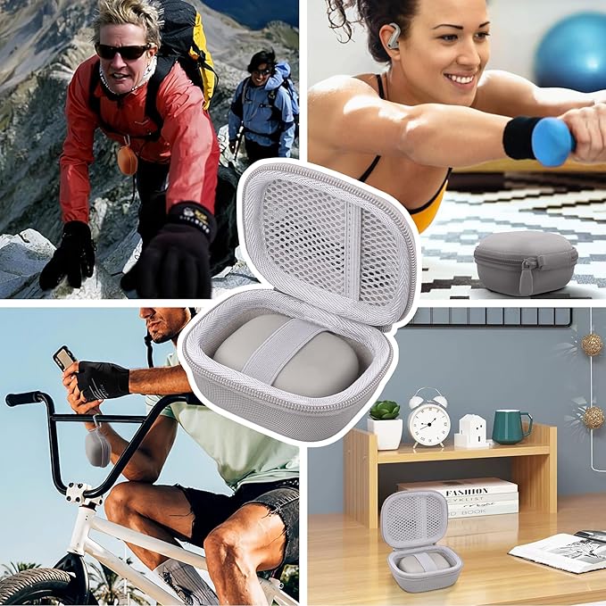 co2CREA Hard Case for Beats Powerbeats Pro 2 with Carabiner Clip, Shockproof Earbuds Storage Box – Protective Travel Cover for Powerbeats Pro 2 Wireless Bluetooth Earbuds (Quick Sand Case)