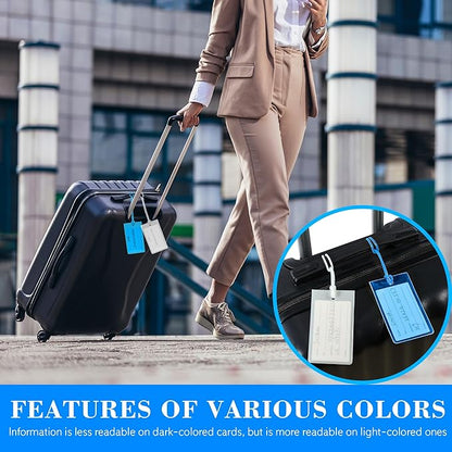 50 Pack Luggage Tags for Suitcases, Airplane Travel Essentials for Flying, International Travel Must Haves, and Luggage Accessories by Sodsay