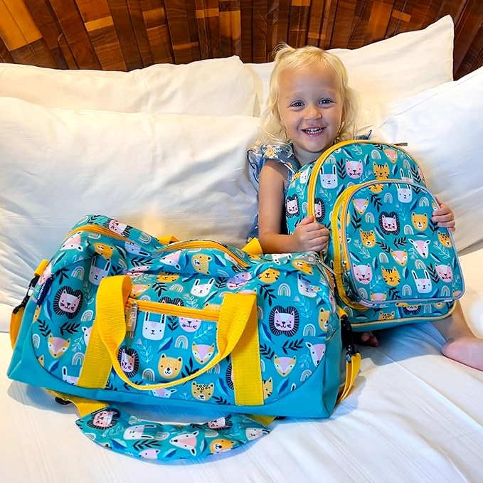 Wildkin 12-inch Kids Backpack – Padded, Adjustable, Ideal for Daycare & Travel - Party Animals