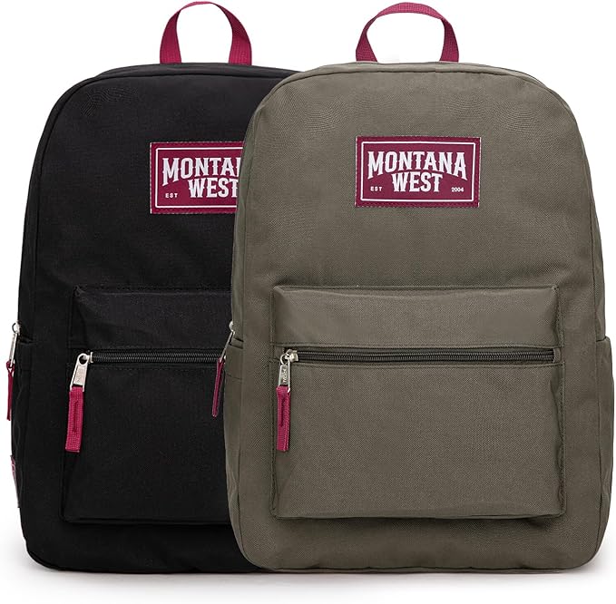 Montana West Backpack for Women Men 2 PCS Lightweight College Bookbags Casual Daypack Backpacks for Commute & Travel