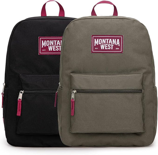 Montana West Backpack for Women Men 2 PCS Lightweight College Bookbags Casual Daypack Backpacks for Commute & Travel