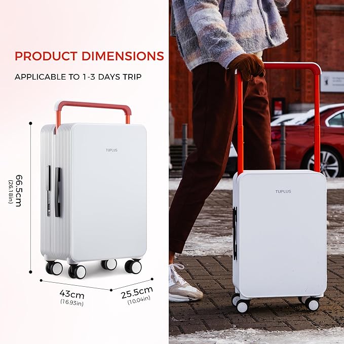 TUPLUS Suitcase ABS Hard Shell Luggage with 4 Spinner Wheels Hold Check in Travel Case, Balance Series