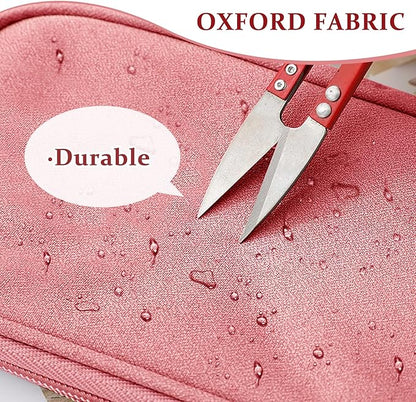 COSHAYSOO Cord Charger Organizer Travel Case Traveling Trip Gifts for Women TECH Bag Chenille Letter Pouch, Electronics Accessories Summer Camp College Dorm Essentials Must Have for Teen Girls Pink