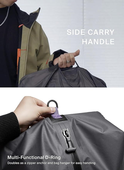 Black Voyage Reusable Vacuum Compression Travel Bag for Carry-On Suitcase and Backpack, Recycled IP67 Waterproof Space Saver Vacpack (2-Pack, 18L - No Pump)