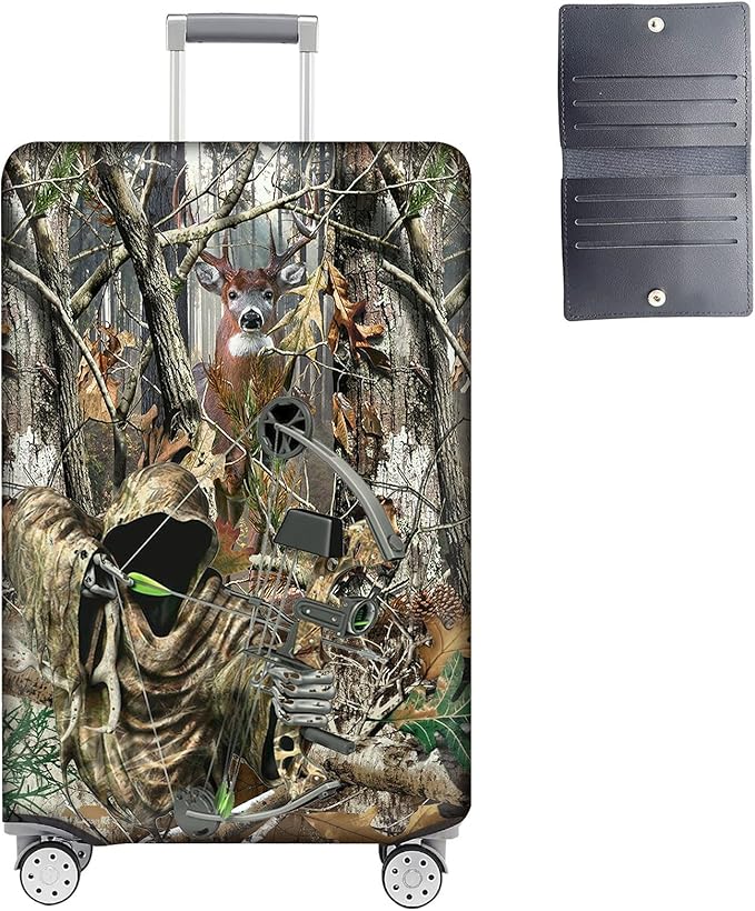 Luggage Cover Protector for 26-28 Inch Suitcases, TSA Approved Elastic Travel Suitcase Covers, Anti-Scratch Washable Luggage Sleeve for Carry On & Checked Bags, Camouflage Huntsman