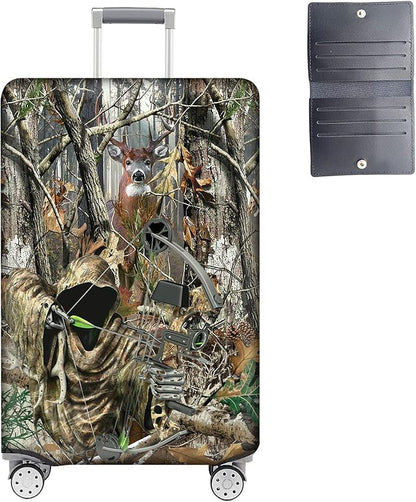 Luggage Cover Protector for 30-32 Inch Suitcases, TSA Approved Elastic Travel Suitcase Covers, Anti-Scratch Washable Luggage Sleeve for Carry On & Checked Bags, Camouflage Huntsman