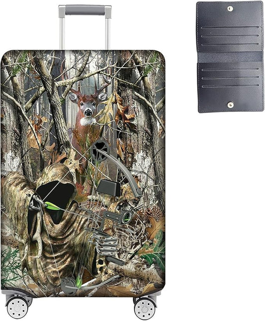 Luggage Cover Protector for 30-32 Inch Suitcases, TSA Approved Elastic Travel Suitcase Covers, Anti-Scratch Washable Luggage Sleeve for Carry On & Checked Bags, Camouflage Huntsman