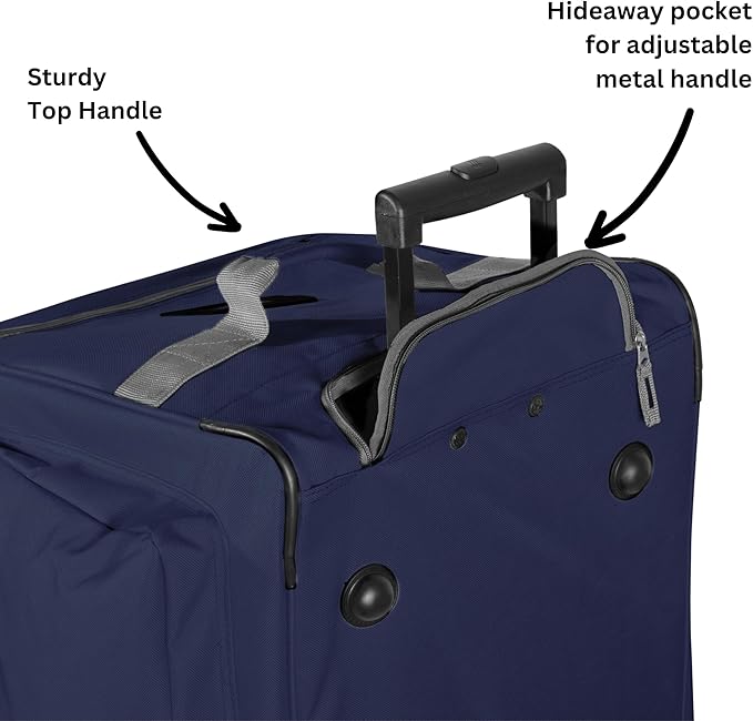 Olympia U.S.A. 29 inch Jumbo Size 8 Pockets Wheeled Rolling Duffel Bag Water Resistant Luggage Lightweight Travel Suitcase with Retractable Handle