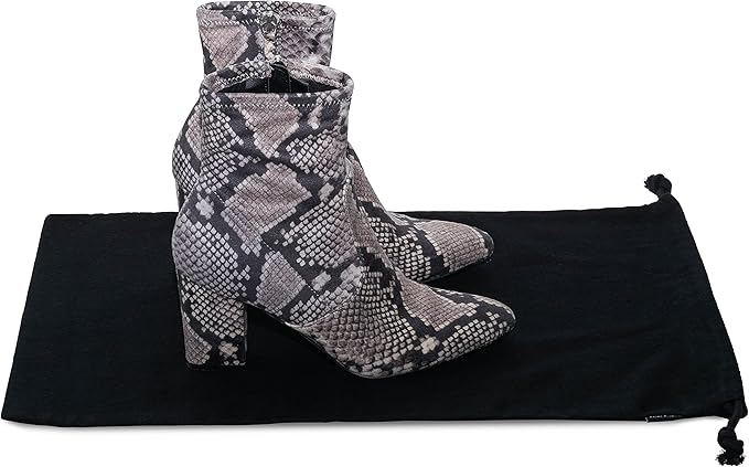 ZENPAC Cloth Bags, Black Duster Flannel Boot Storage with Drawstring Closure, Washable Breathable Cotton Fabric for Shoe, Luggage, 12.5x20.5, 2 Pack