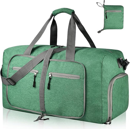 Dimayar 115L Travel Duffle Bag for Men Women - Foldable Duffel Bag with Shoes Compartment - Overnight Bags Waterproof & Tear Resistant(Forest Green)