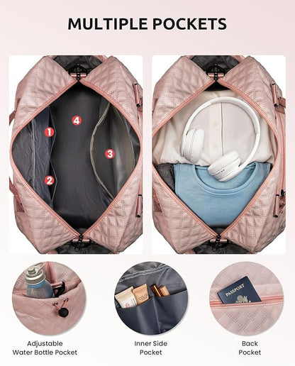 Gifts for Daughter-Christmas Gifts for Teens-Girls Initial Duffle Bag with Shoe Compartment, Kids Weekender Bags, Monogram Overnight Bag, Travel Bags with Makeup Pouch，Sister Gifts (Letter M)