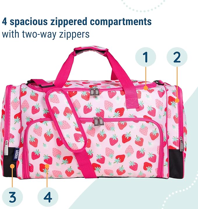 Wildkin Kids Weekender Duffel Bag – Carry-On Size for School, Travel, & Sleepovers