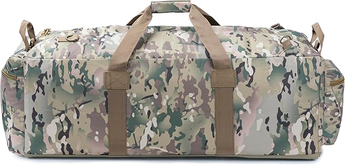 Large Military Duffle Bag Tactical Gear Load Out Bag Deployment Cargo Bag Travel Sports Equipment Duffel Luggage Bag with Backpack Straps 90L