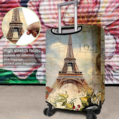 Travel Luggage Cover Suitcase Protector Fits 18-32 Inch Wheel Covers PatternedTravel Related Items Flower Luggage Protector Elastic XL