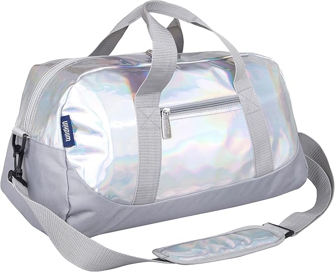 Wildkin Kids Overnighter Duffel Bag – Carry-On Size, Ideal for School & Sleepovers – Holographic